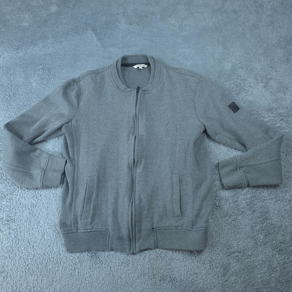 Calvin Klein Jeans Sweatshirt Mens Large Gray Full Zip Fleece Jacket